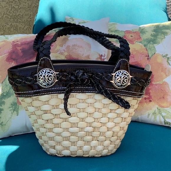 Brighton Woven Straw & Embossed Leather Shoulder Bag - Picture 15 of 15